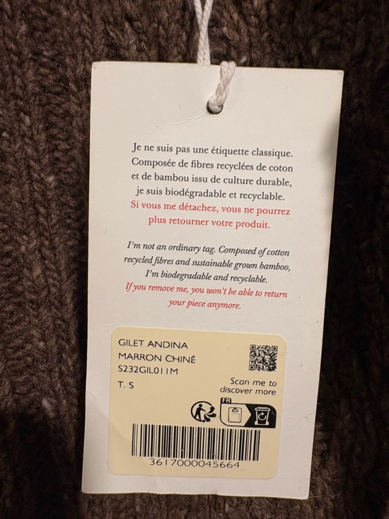 Sezane Andina Cardigan - Heather brown - S - Picture 7 of 13